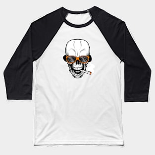 modern smoking skull Baseball T-Shirt